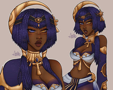 Character Page, 2 Poses, Fully Rendered, Simple Background