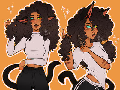 Character Page, 2 poses, Partially Rendered, Simple Background