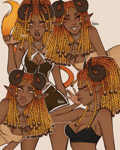 Character Page, 4 Poses, Fully Rendered, Simple Background