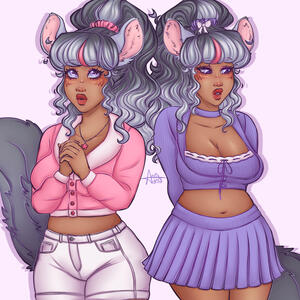 Character Page, 2 Poses, Fully Rendered, Simple Background