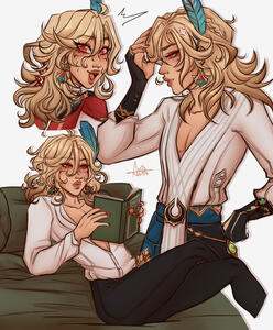 Character Page, 3 Poses, Fully Rendered, Simple Background