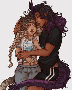 2 Characters, Fully Rendered, Simple Background