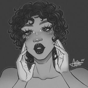 Portrait, Partially Rendered, Simple Background